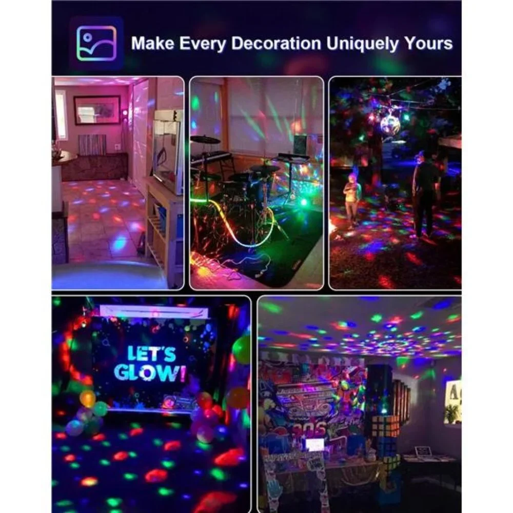 Sound Activated Party Lights with Remote DJ Lighting, Disco Ball Strobe Stage